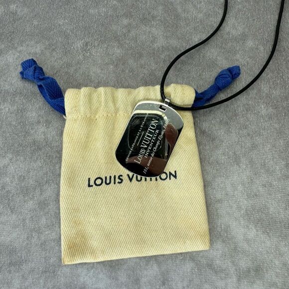 Louis Vuitton Champs Elysees Dog Tag Pendant Necklace - Picture 1 of 9